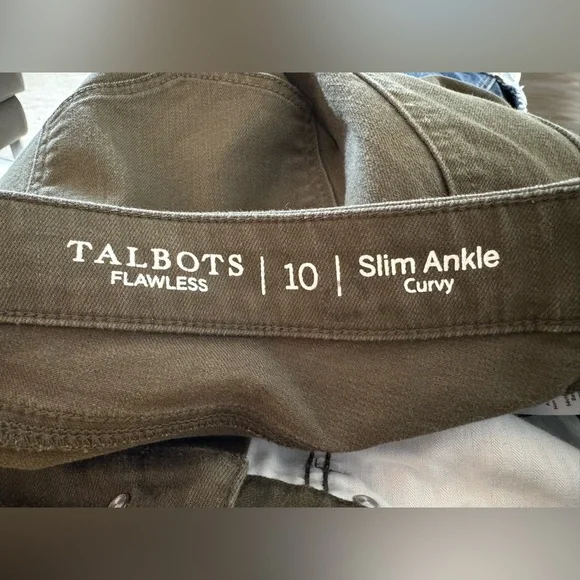 Talbots Flawless 5-Pocket Slim Ankle Curvy Sage Green Jeans. Women’s Size 10. - Picture 3 of 5